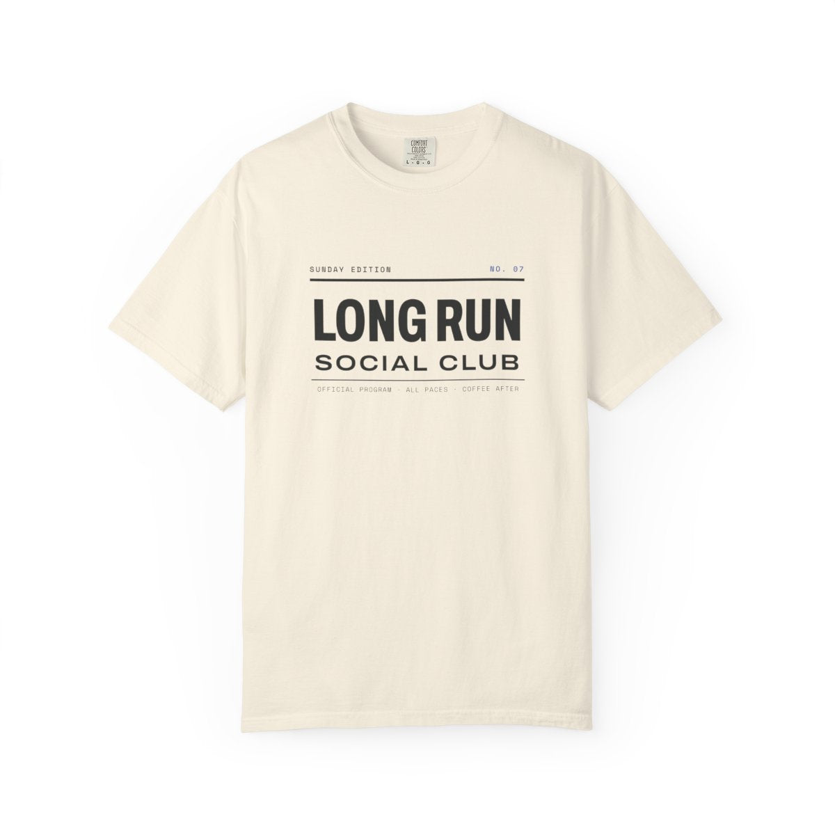 Club Program Tee in Ivory, front view