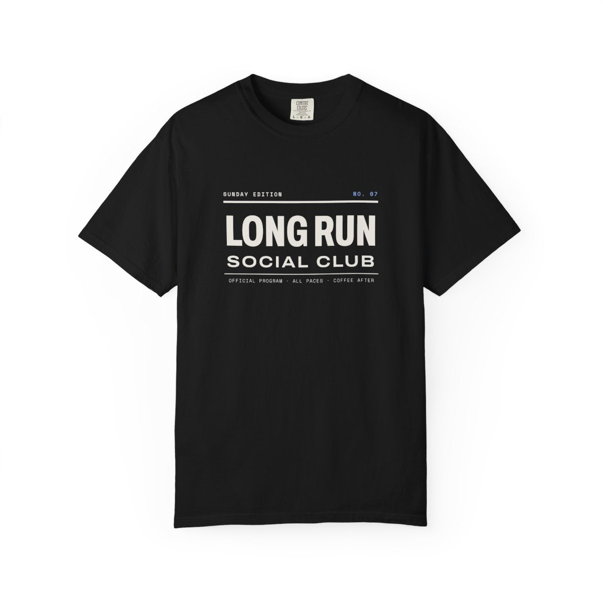 Club Program Tee in Black, front view