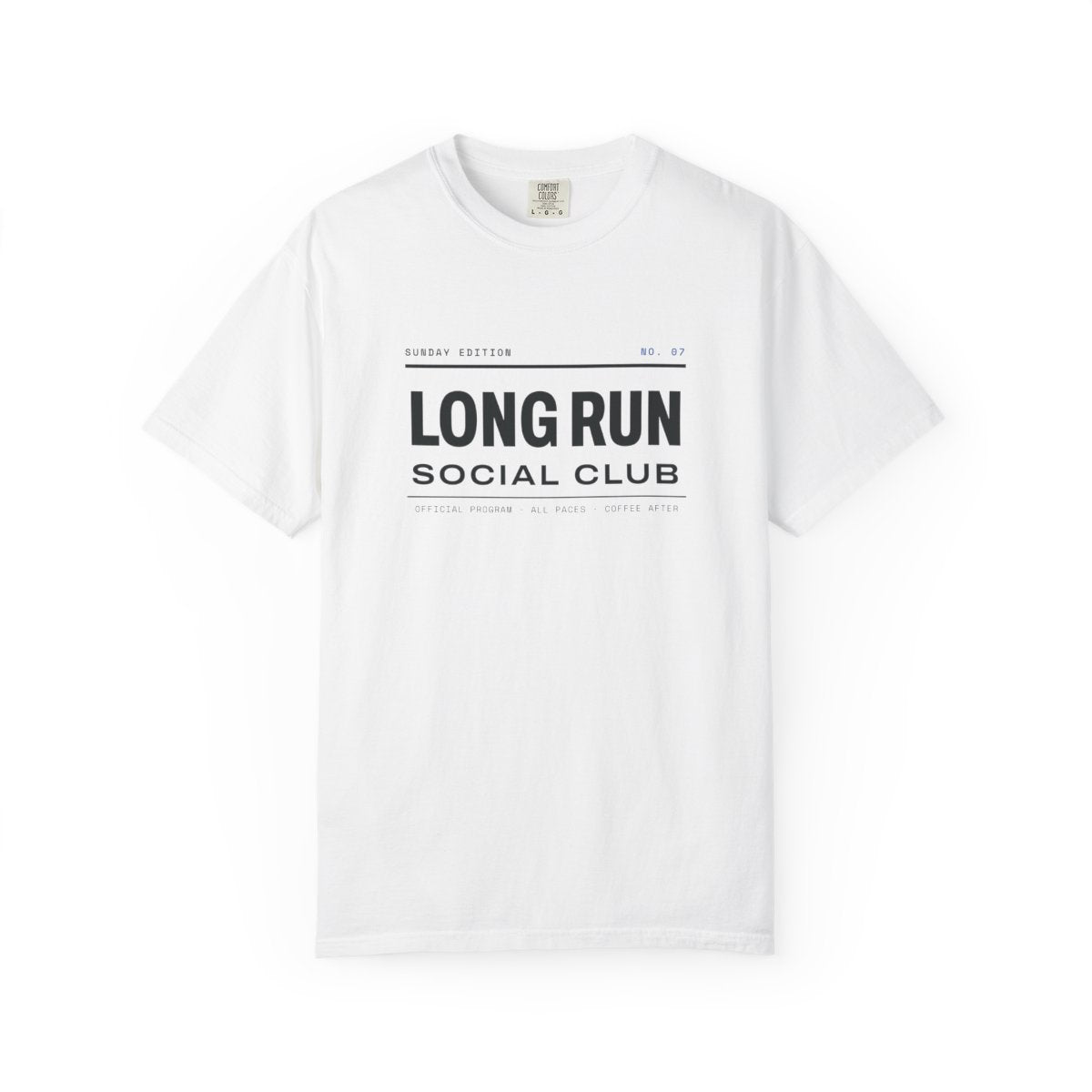 Club Program Tee in White, front view
