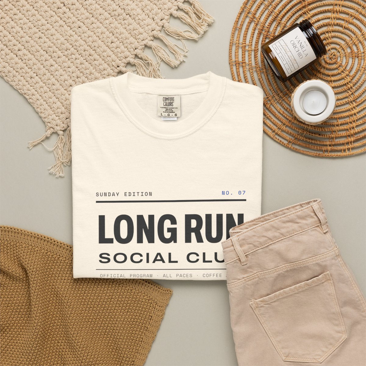 Club Program Tee in Ivory, fabric and print detail