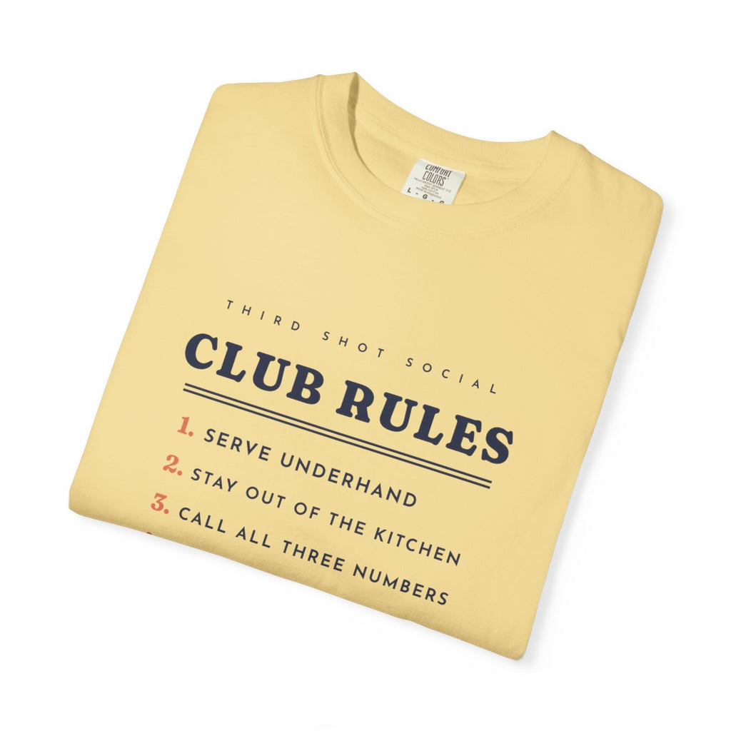 Club Rules Tee in Butter, folded