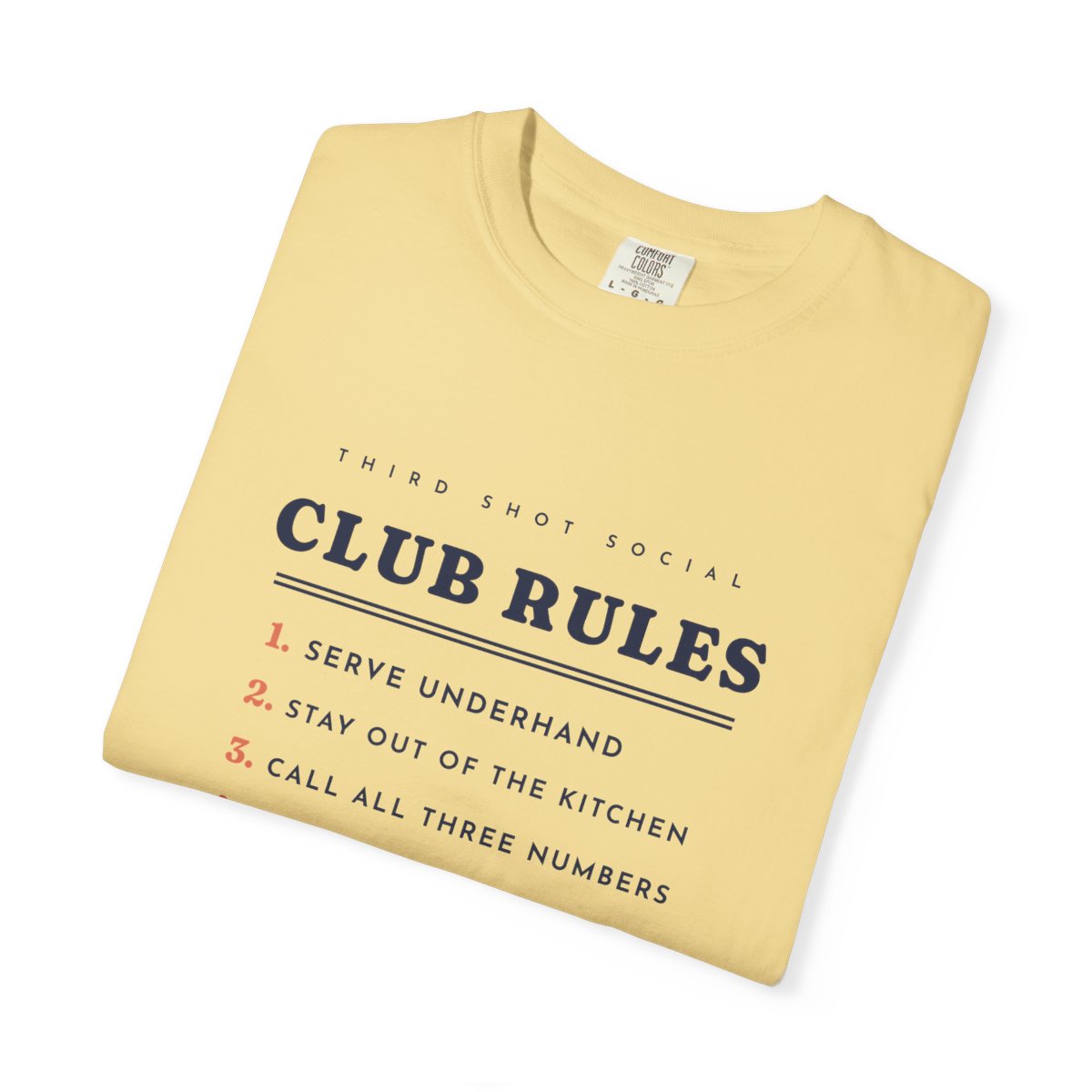 Club Rules Tee in Butter, folded