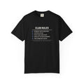 Club Rules Tee in Black, front view