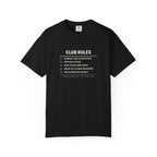 Club Rules Tee in Black, front view