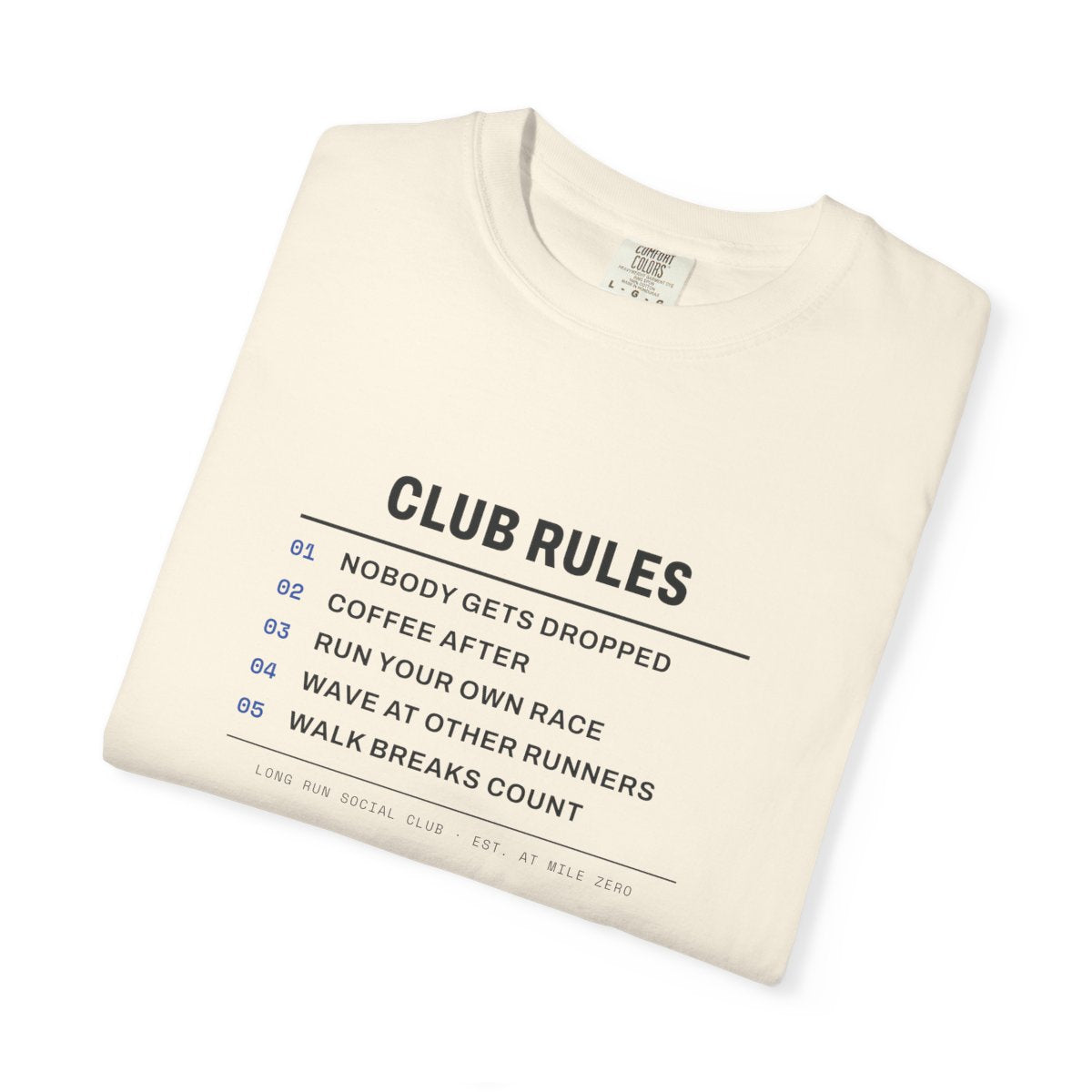 Club Rules Tee in Ivory, folded