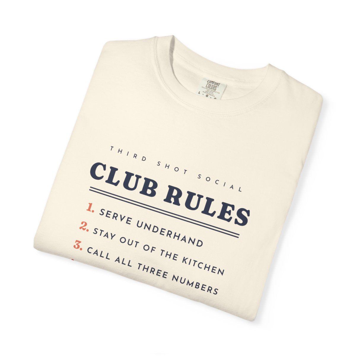 Club Rules Tee in Ivory, folded