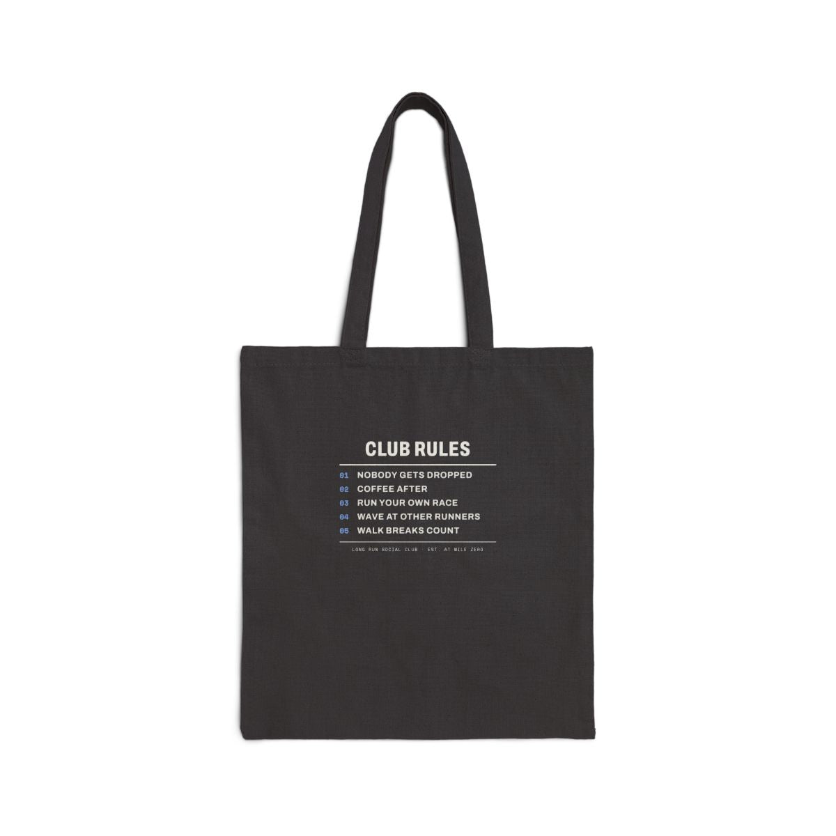 Club Rules Tote in Black, front view