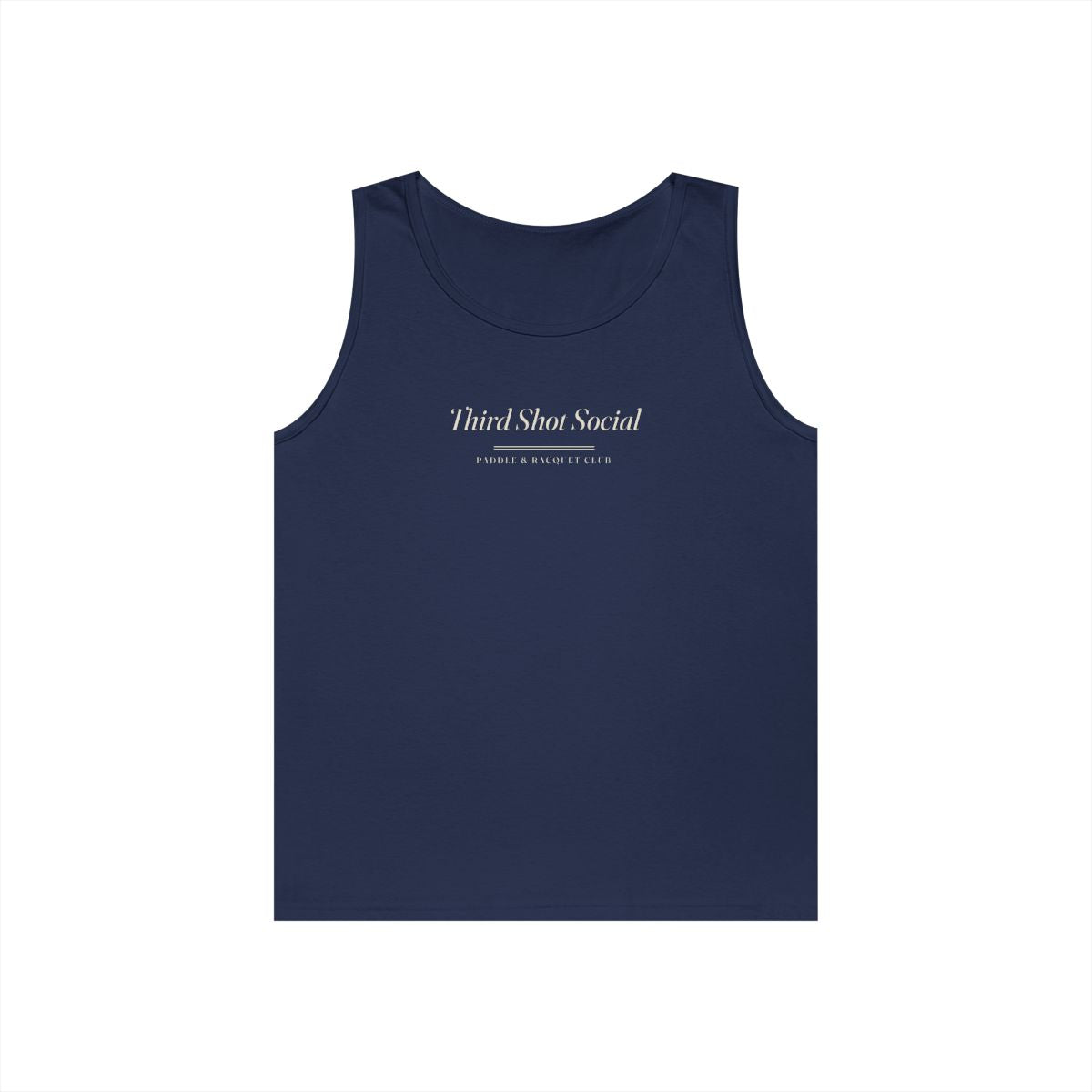 Club Wordmark Tank in Navy, front view