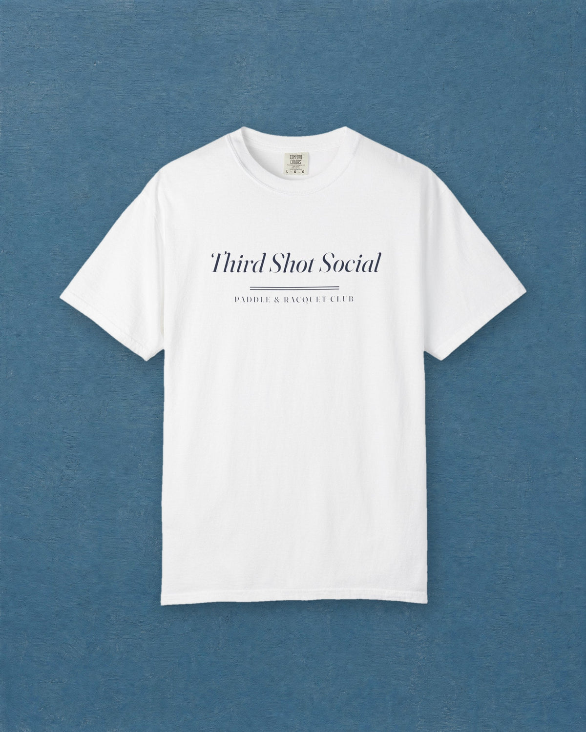 Club Wordmark Tee in White, styled
