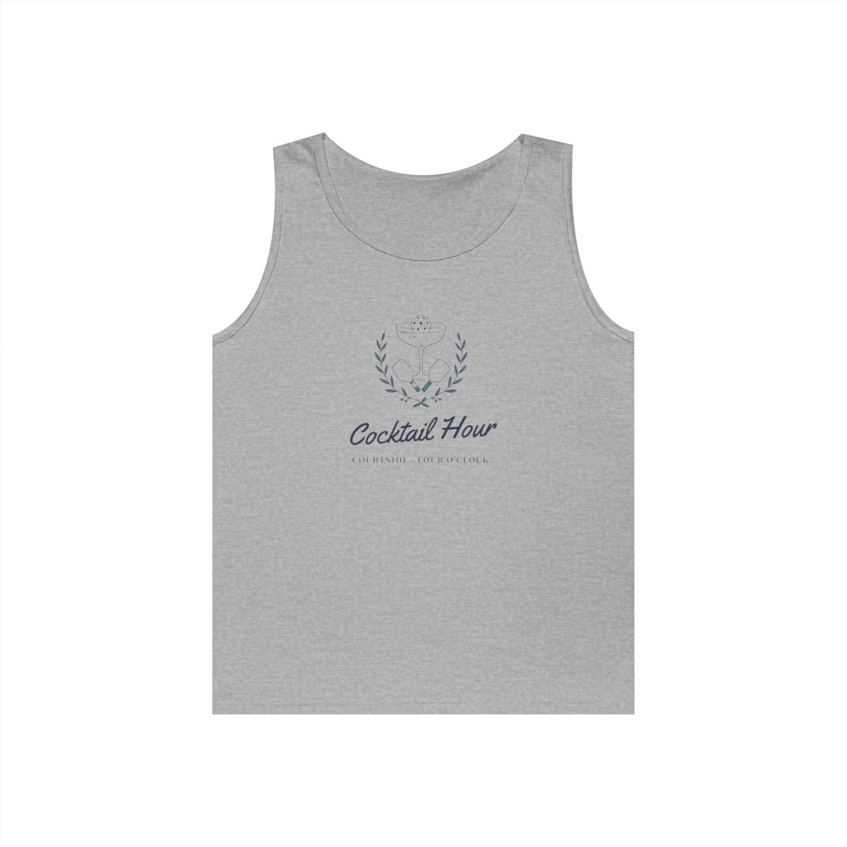 Cocktail Hour Coupe Tank in Sport Grey, front view