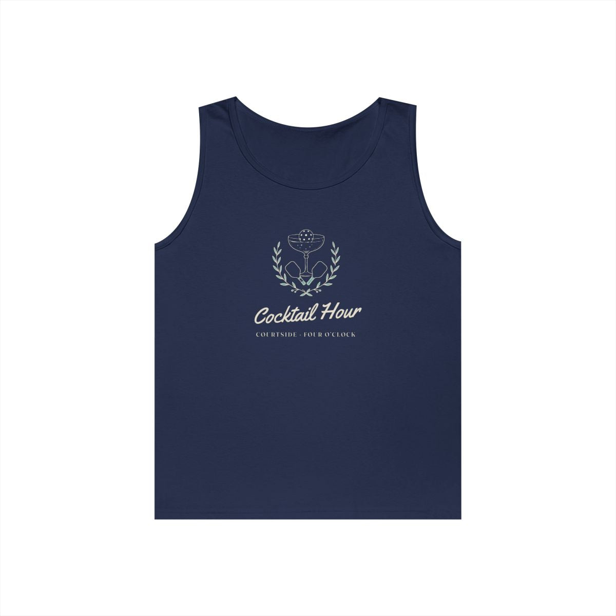 Cocktail Hour Coupe Tank in Navy, front view