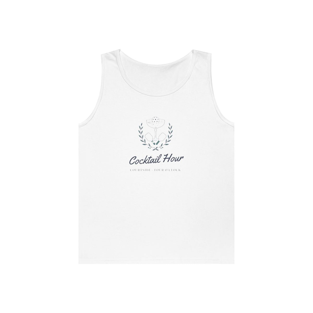 Cocktail Hour Coupe Tank in White, front view