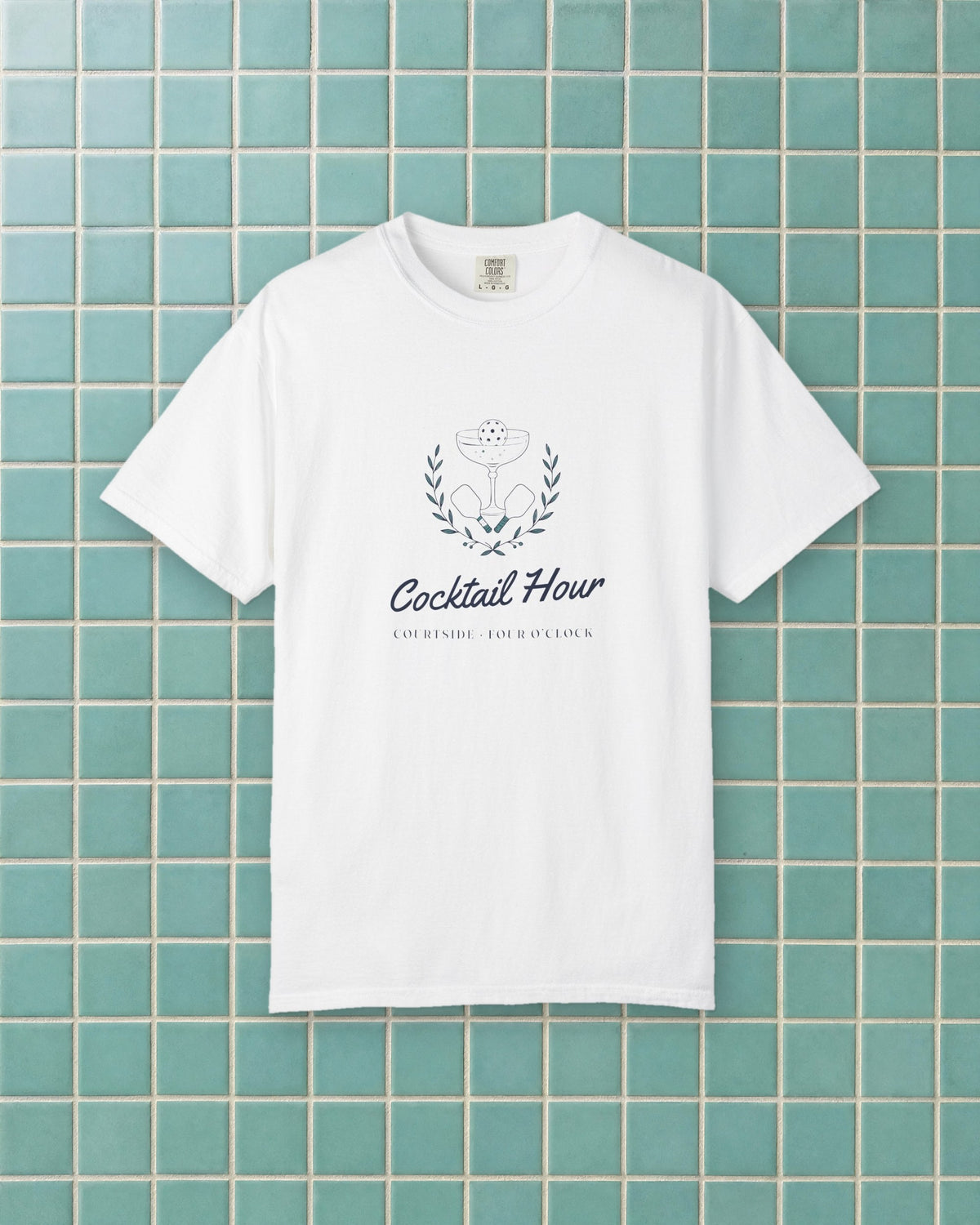 Cocktail Hour Coupe Tee in White, styled