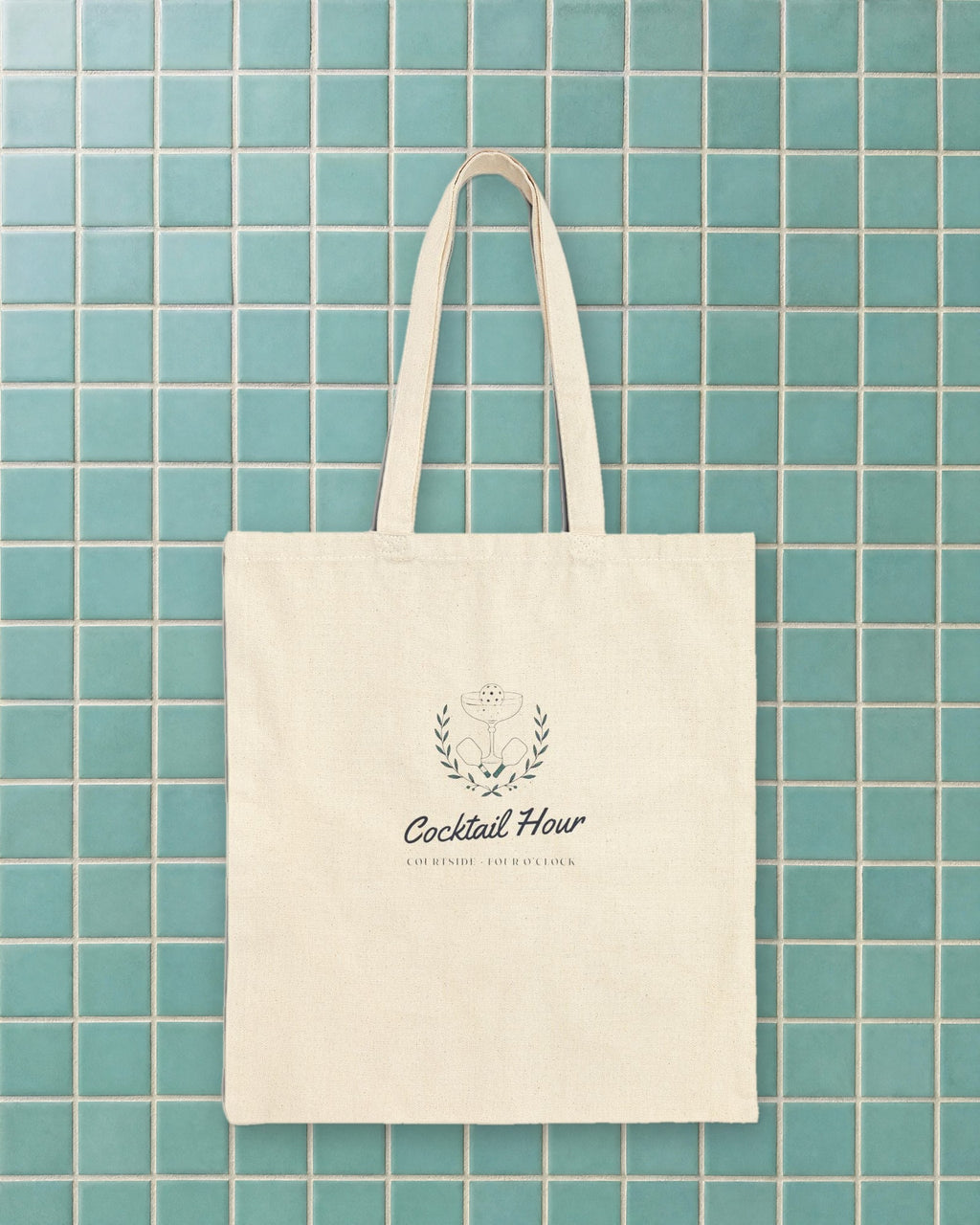 Cocktail Hour Coupe Tote in Natural, styled