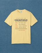 Cocktail Menu Tee in Butter, styled
