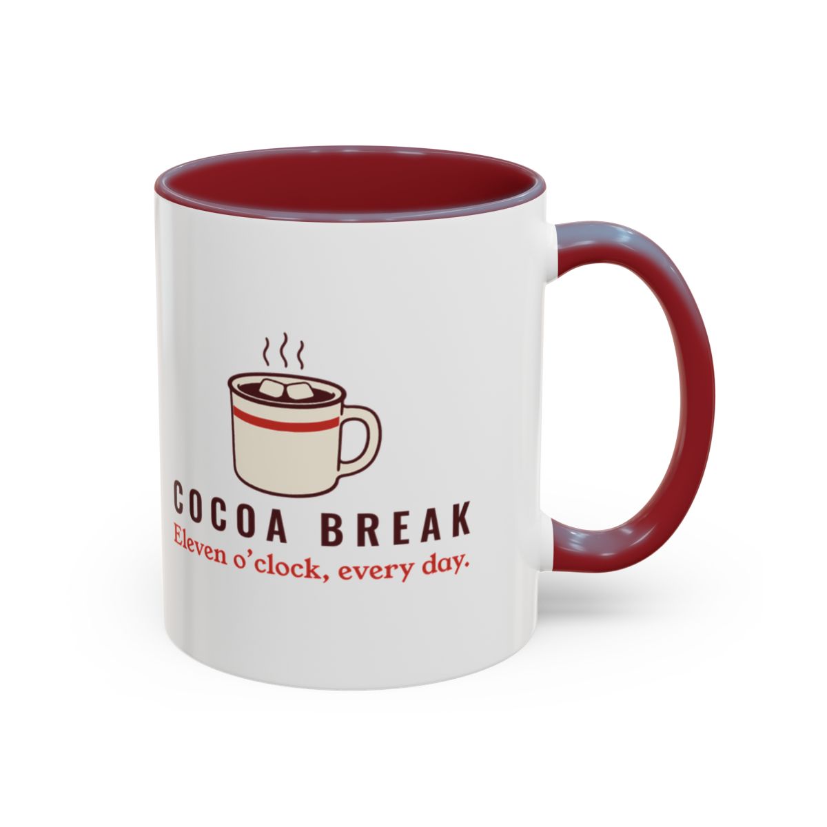 Cocoa Break Mug in Maroon, right side