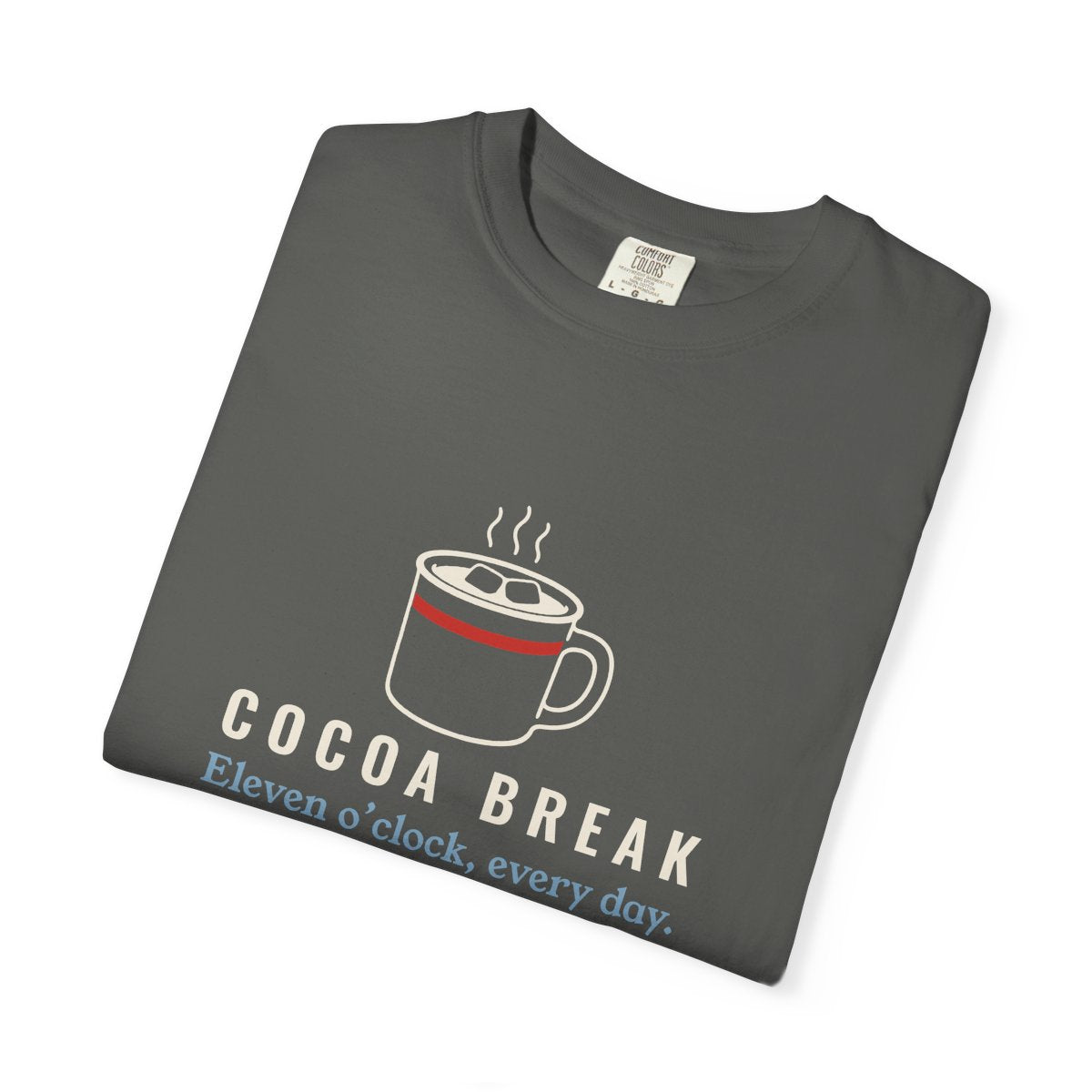 Cocoa Break Tee in Pepper, folded