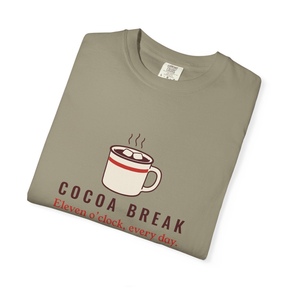 Cocoa Break Tee in Sandstone, folded