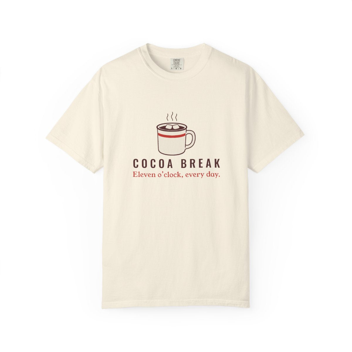 Cocoa Break Tee in Ivory, front view