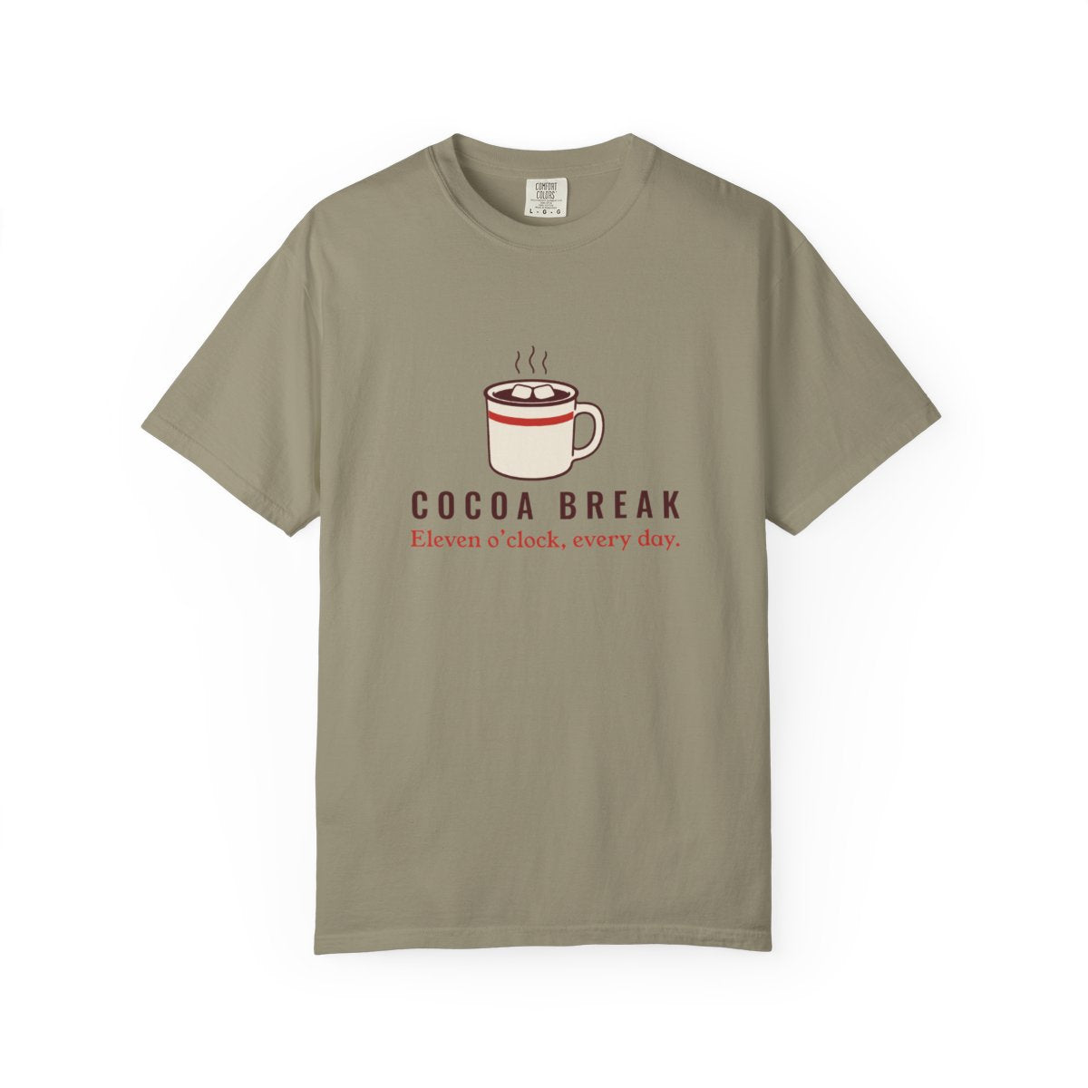 Cocoa Break Tee in Sandstone, front view