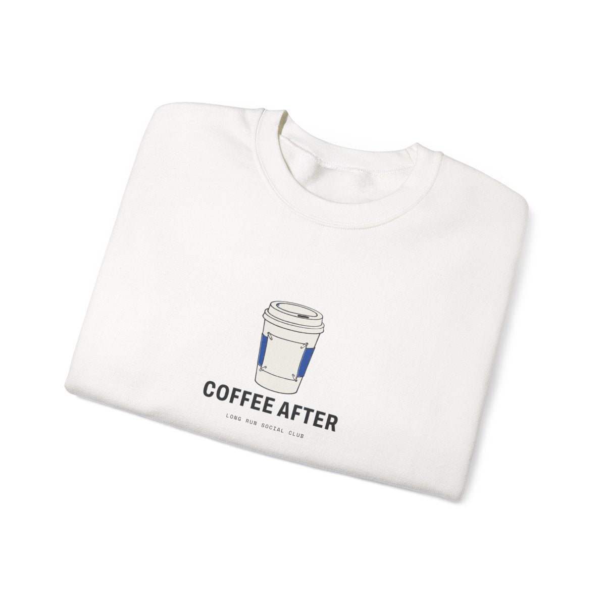 Coffee After Crewneck in White, folded