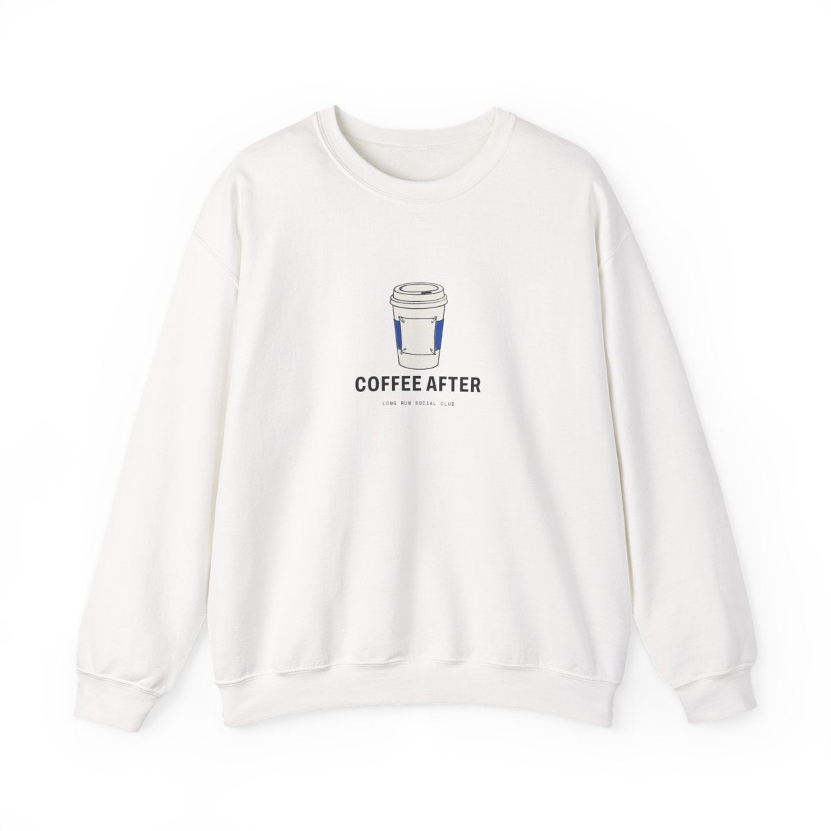 Coffee After Crewneck in White, front view