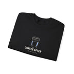 Coffee After Crewneck in Black, folded