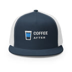 Coffee After Trucker Cap in Navy/White, front view