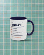 Coffee, Courts, Cocktails Mug in Navy, styled