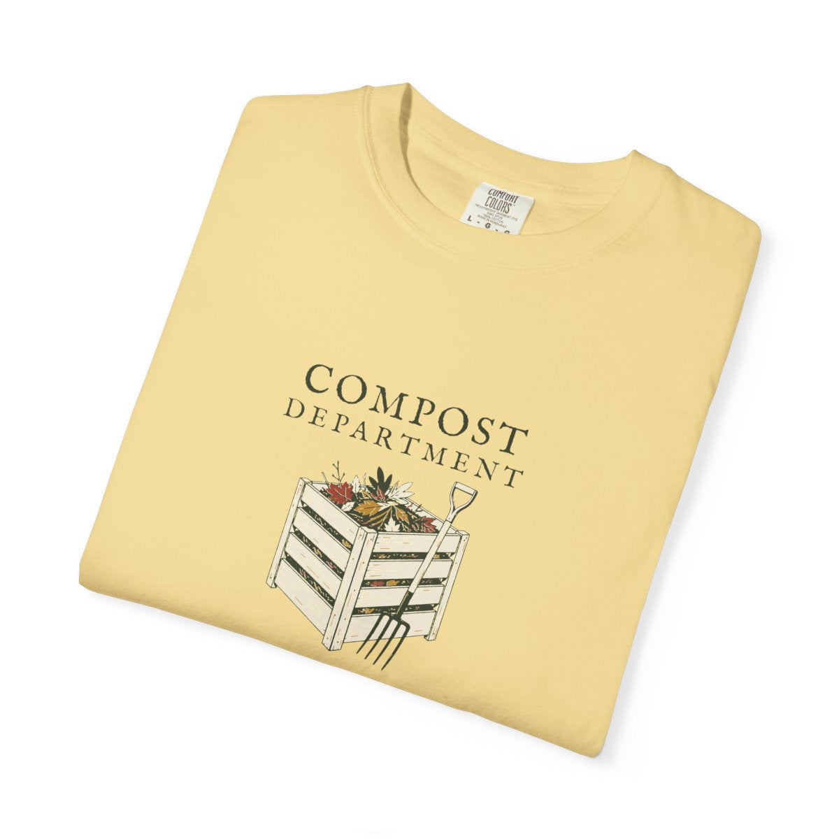 Compost Department Tee in Butter, folded