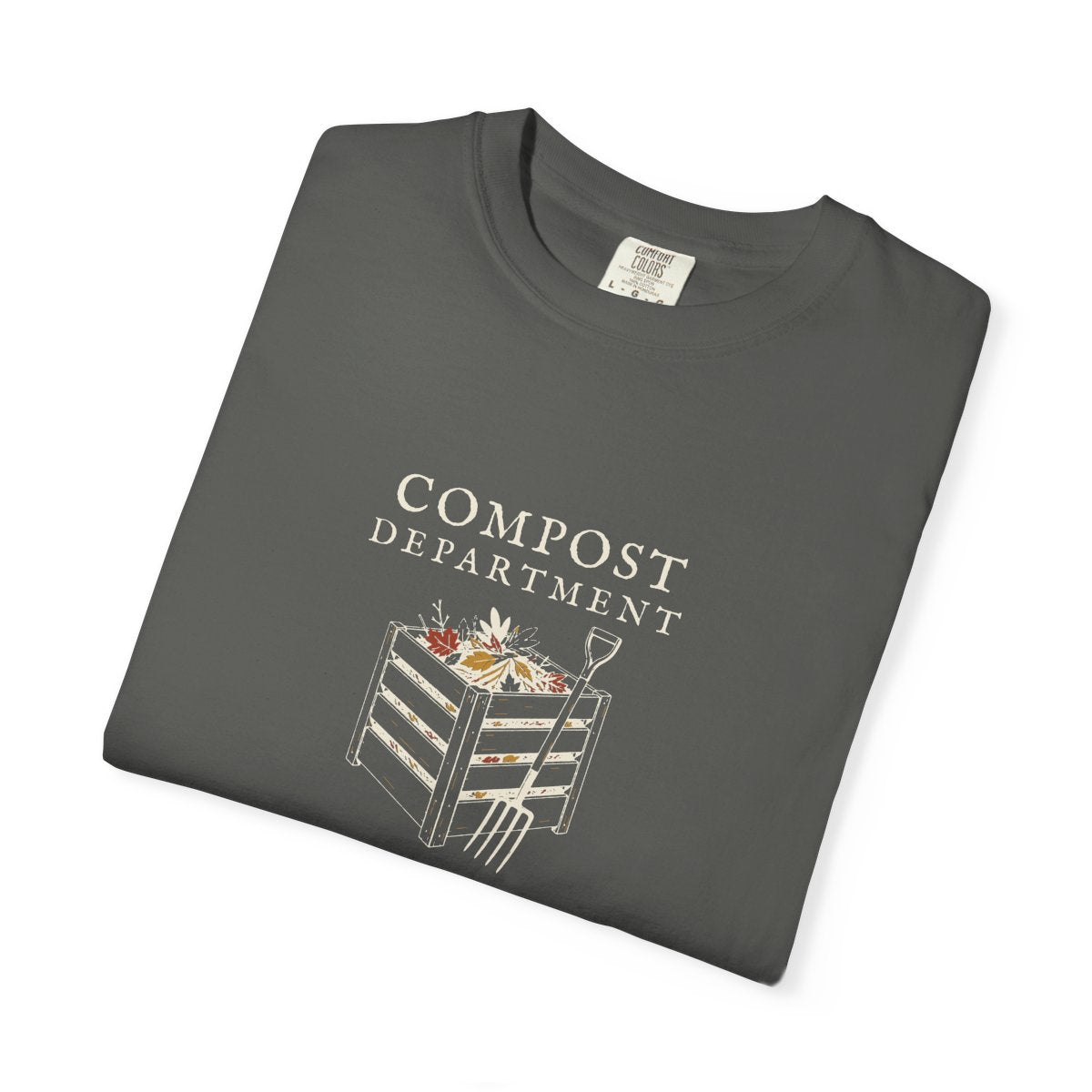 Compost Department Tee in Pepper, folded