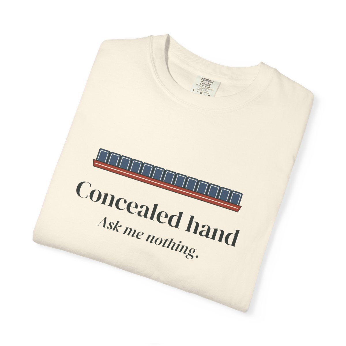 Concealed Hand Tee in Ivory, folded