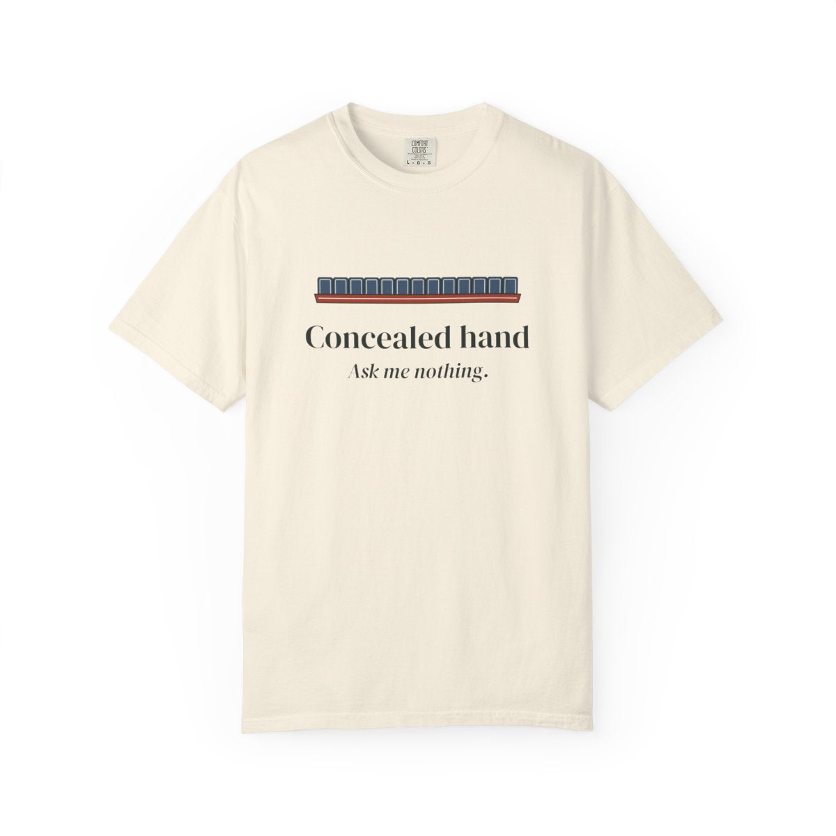 Concealed Hand Tee in Ivory, front view
