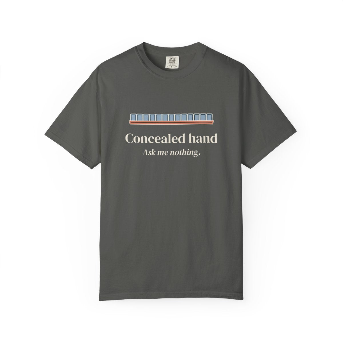 Concealed Hand Tee in Pepper, front view