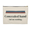Concealed Hand Zip Pouch in Black zipper, front view