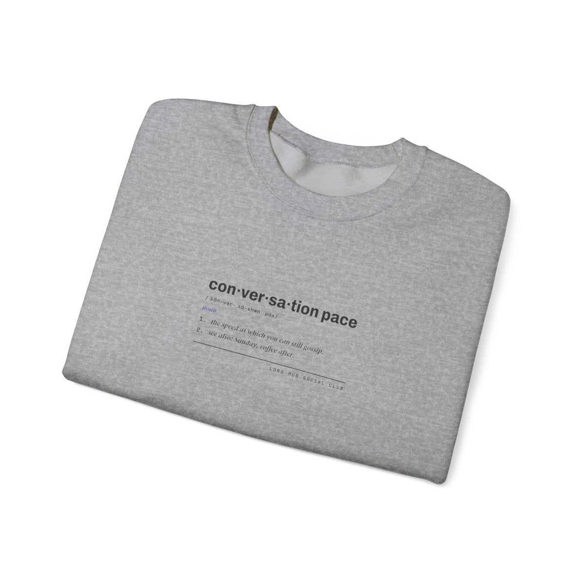 Conversation Pace Crewneck in Sport Grey, folded