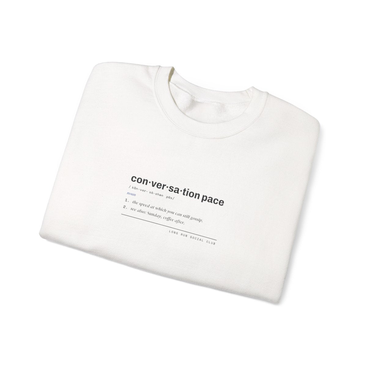 Conversation Pace Crewneck in White, folded