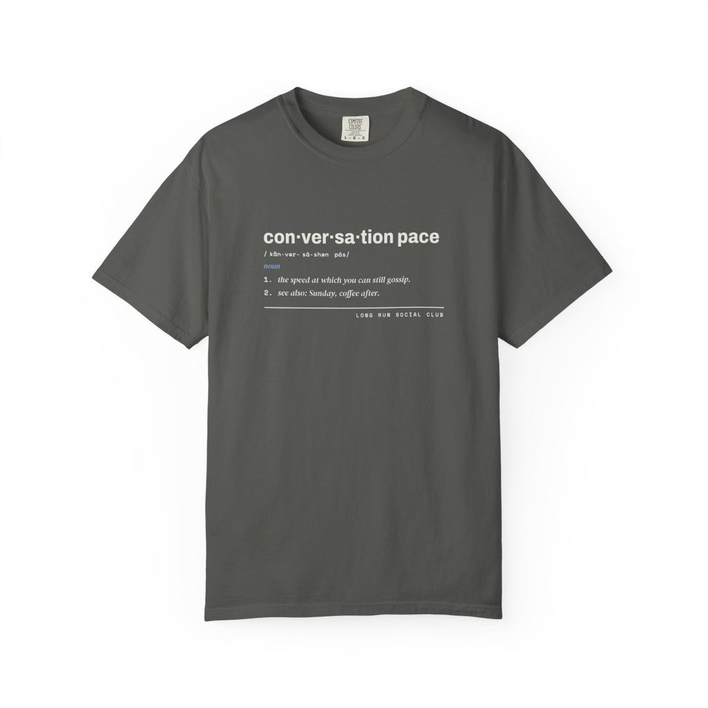 Conversation Pace Tee in Pepper, front view