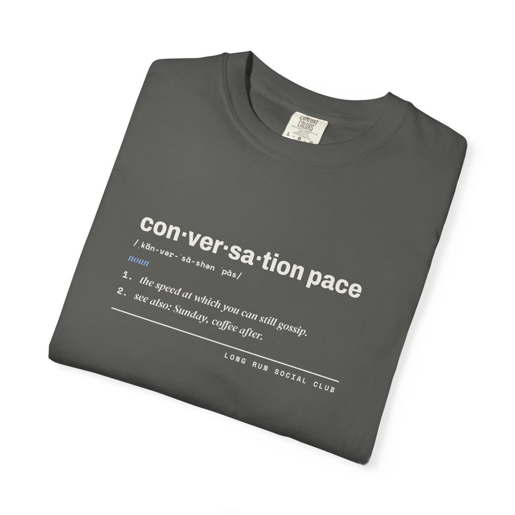 Conversation Pace Tee in Pepper, folded