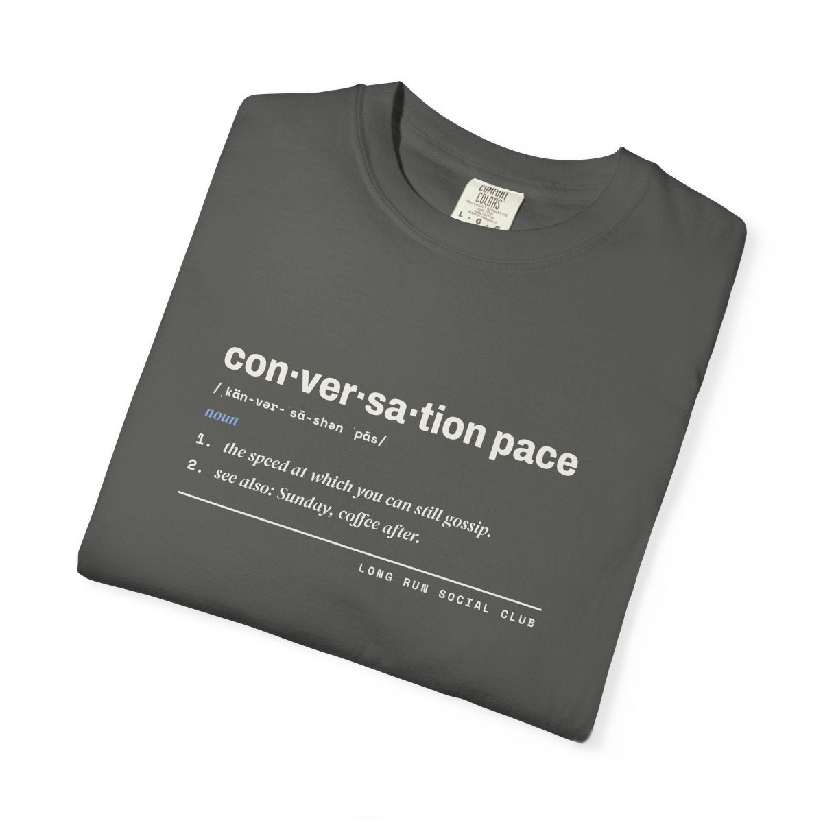 Conversation Pace Tee in Pepper, folded
