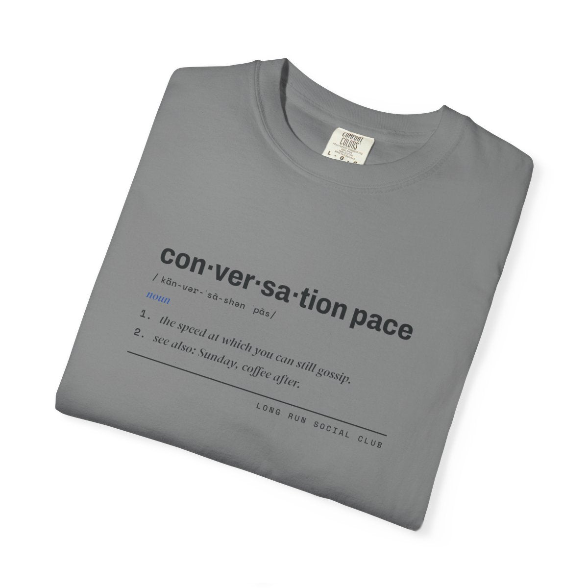 Conversation Pace Tee in Grey, folded
