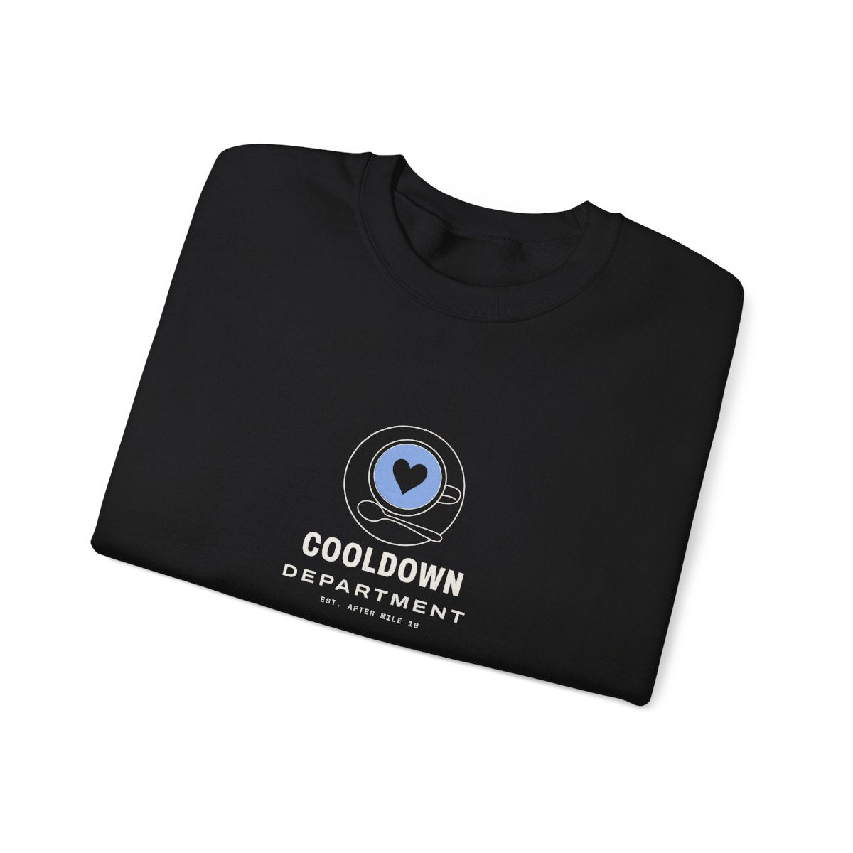 Cooldown Department Crewneck in Black, folded