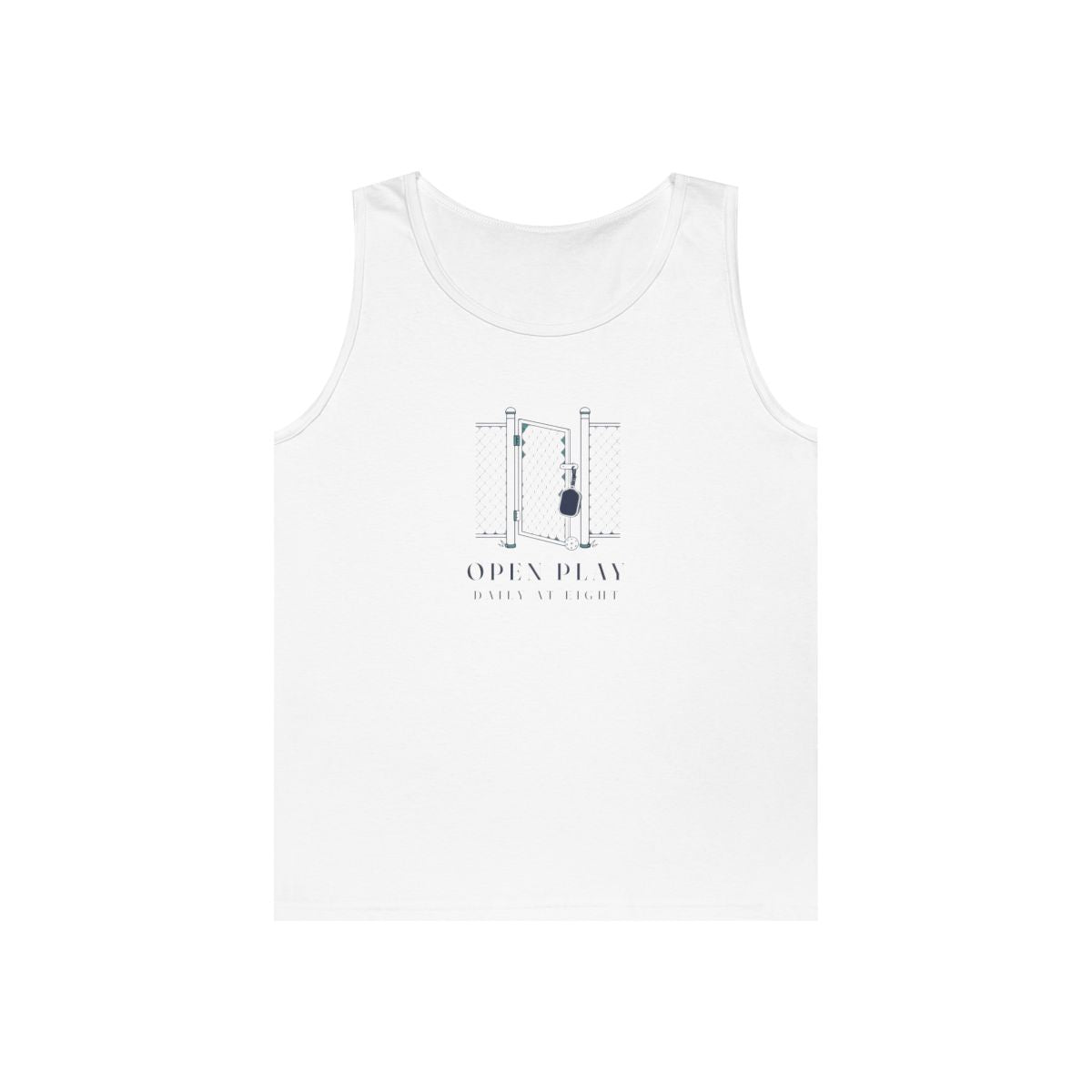 Court Gate Tank in White, front view