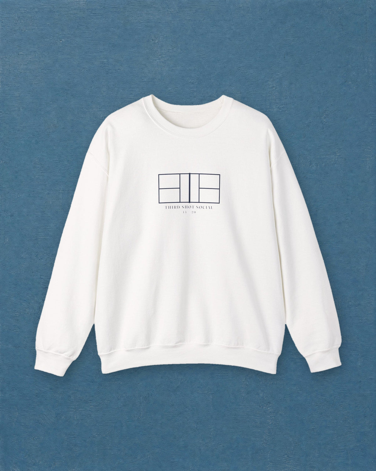 Court Line Drawing Crewneck in White, styled