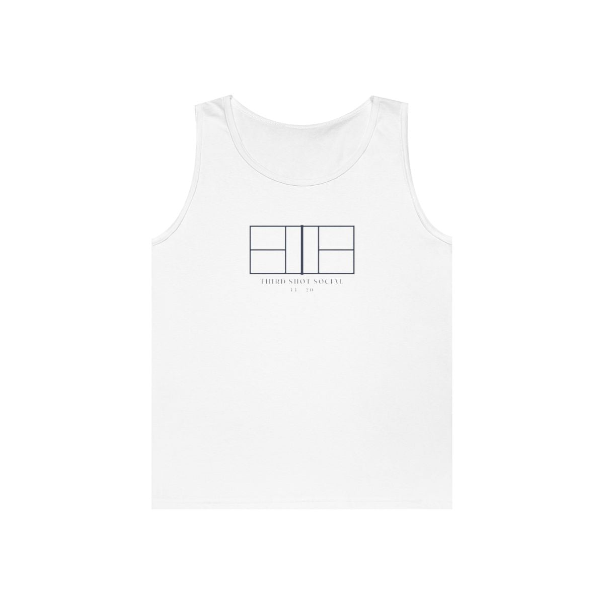 Court Line Drawing Tank in White, front view