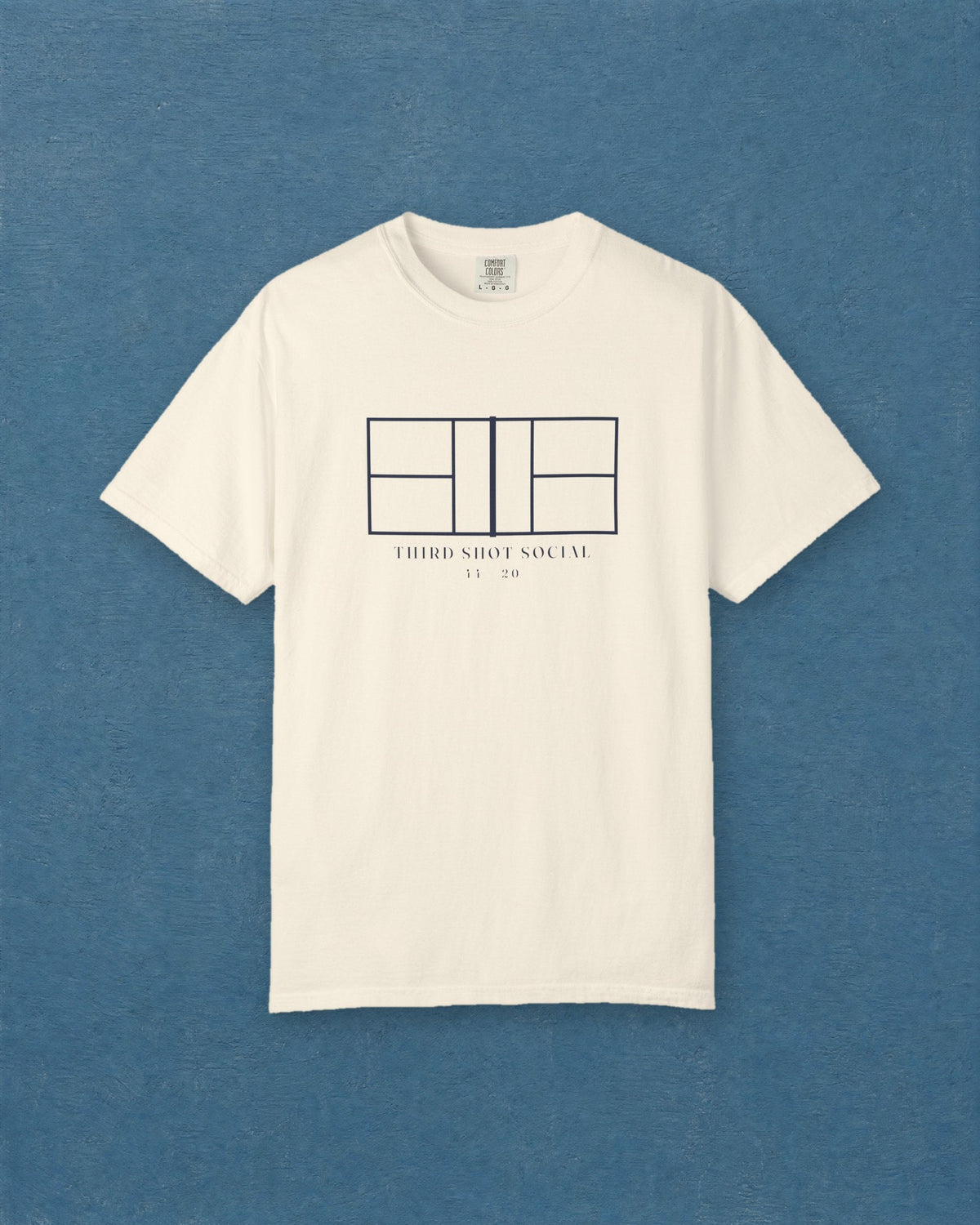 Court Line Drawing Tee in Ivory, styled
