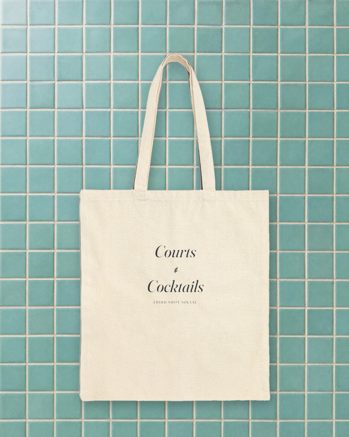 Courts & Cocktails Italic Tote in Natural, styled