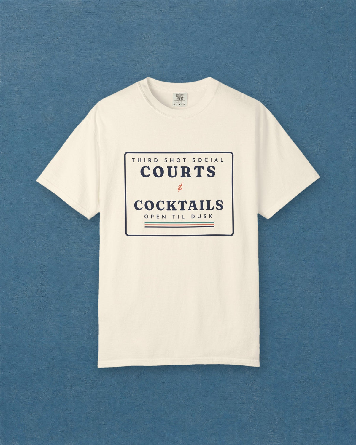 Courts & Cocktails Tee in Ivory, styled