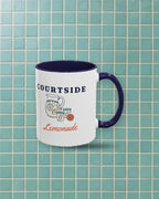 Courtside Lemonade Mug in Navy, styled