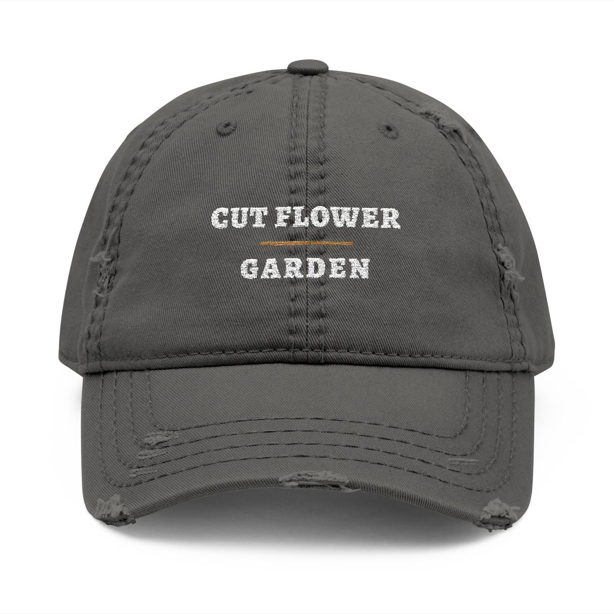 Cut Flower Garden Dad Hat in Charcoal Grey, front view
